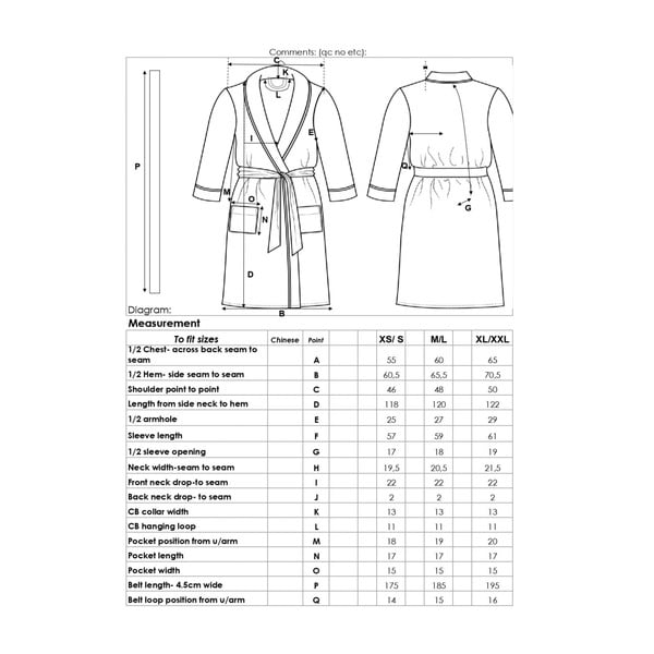 Antracitno sivi pamučan kućni ogrtač XL/XXL Terry – HIP-image-2