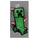 Zeleni/sivi pamučan dječji ručnik 70x140 cm Minecraft "Metro Art Creeper" – Jerry Fabrics