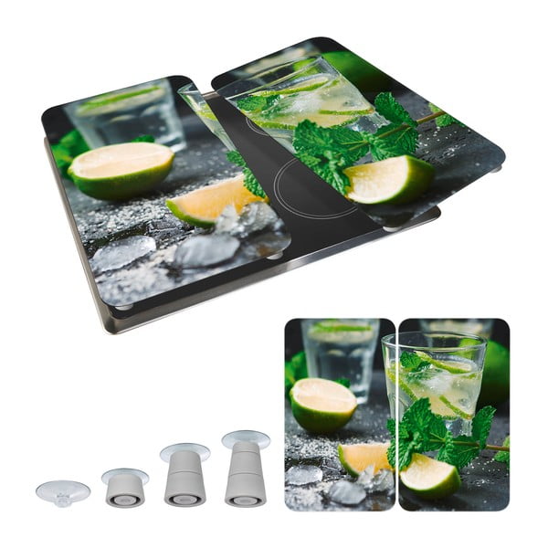 Set od 2 staklena poklopca za štednjak Wenkoo Mojitos, 52 x 30 cm-image-2