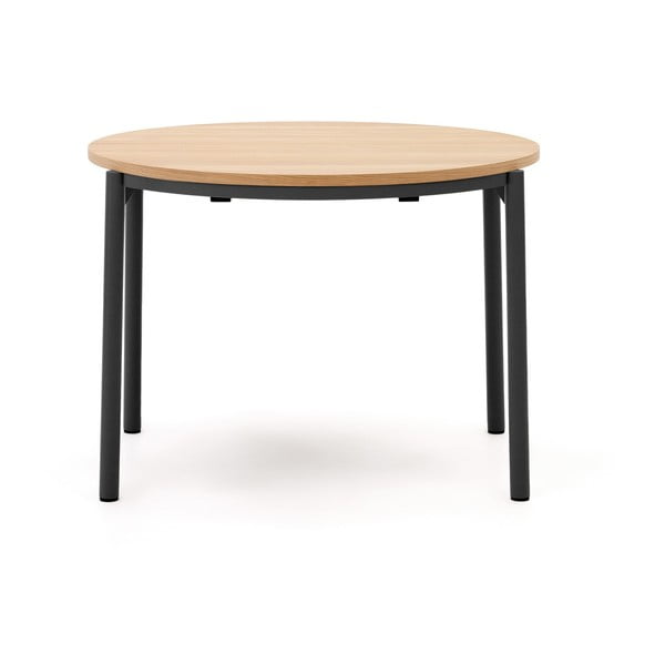 Okrugli proširiv blagovaonski stol s pločom stola u dekoru hrasta u prirodnoj boji ø 90 cm Montuiri – Kave Home