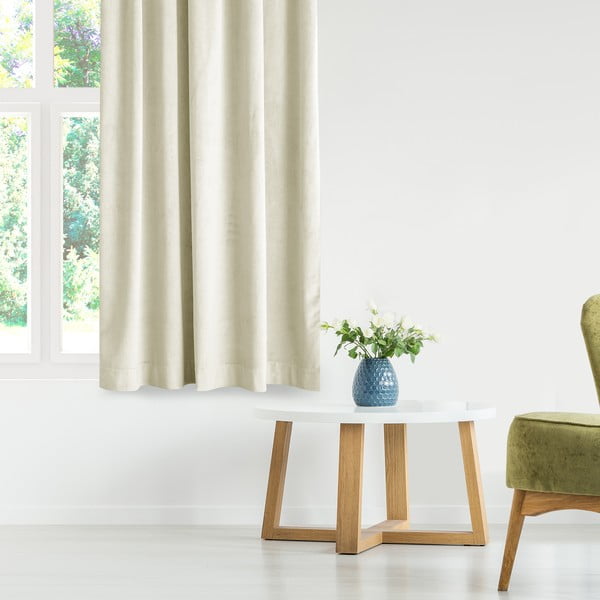 Krem zavjesa za djelomično zamračenje od samta 140x245 cm – Restilo-image-4