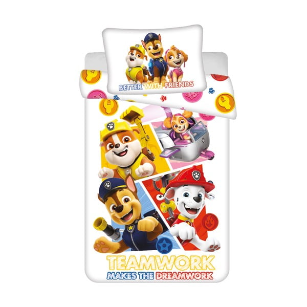 Pamučna dječja posteljina za dječji krevetić 100x135 cm Paw Patrol – Jerry Fabrics