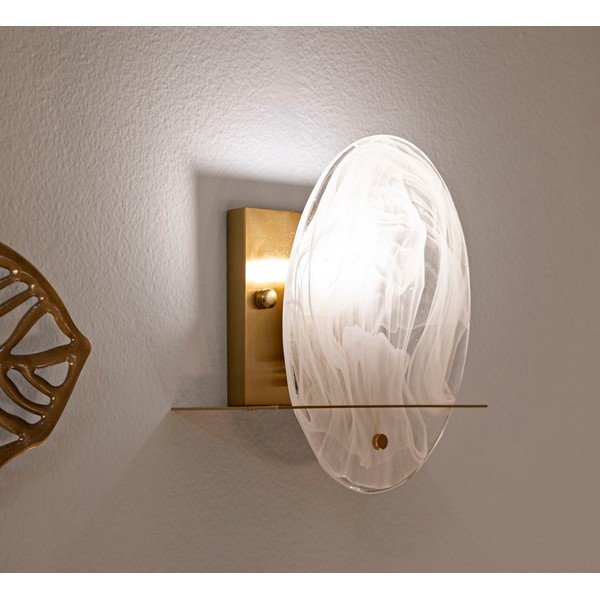 Staklena zidna lampa u zlatnoj boji Portlan – Mauro Ferretti-image-1