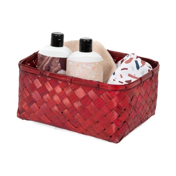 Crvena košara od bambusa Compactor Hanoi, 30 x 23 cm-image-1