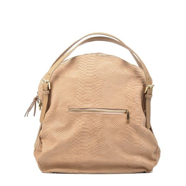 Bež kožna torbica Ferrla Hobo bež boje-image-1