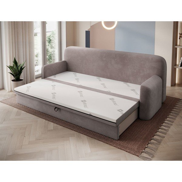 Smeđa sklopiva/s prostorom za odlaganje sofa od samta 236 cm Elioss – ELTAP-image-2