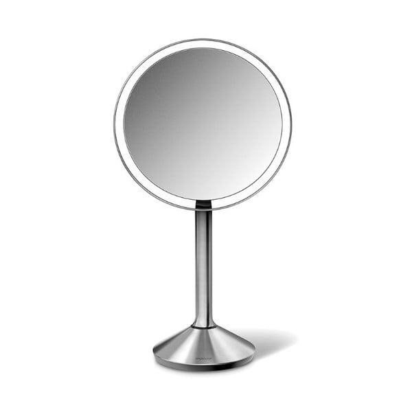 Srebrno kozmetičko ogledalo s osvjetljenjem jednostavnog ljudskog senzora
