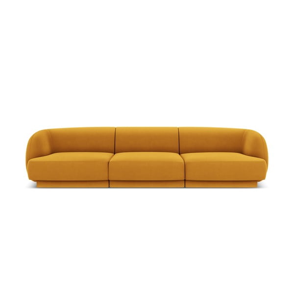Senf žuta baršunasta sofa 259 cm Miley  – Micadoni Home
