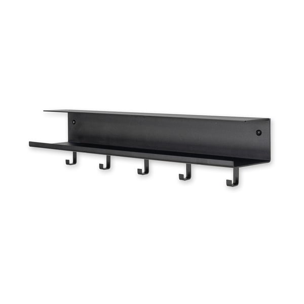 Crna metalna zidna vješalica s policom Easy – Spinder Design
