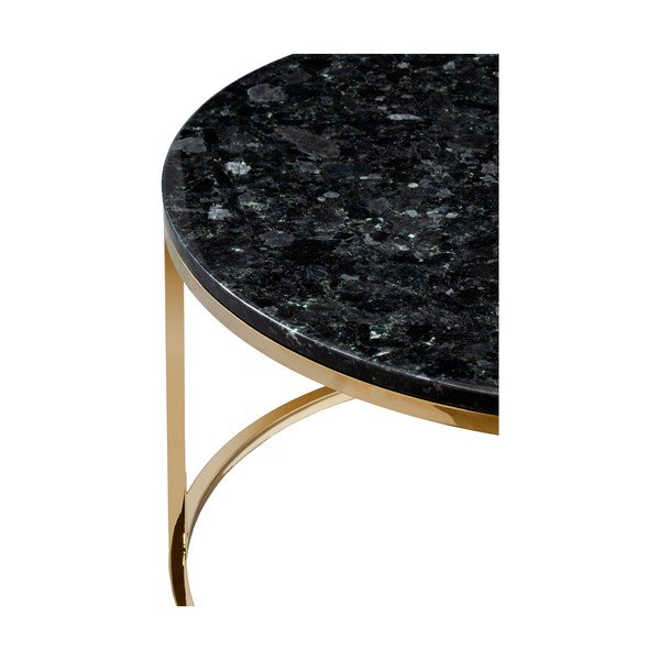 Stolić za kavu od crnog granita s postoljem u zlatnoj boji RGE Crystal, ⌀ 85 cm-image-3