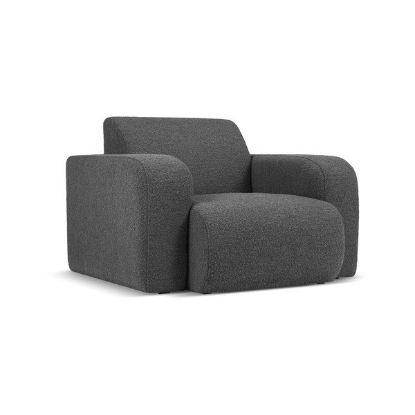 Tamno siva fotelja od bouclé tkanine Molino – Micadoni Home