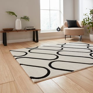 Crno-bijeli tepih 80x150 cm Linear Curve – Catherine Lansfield