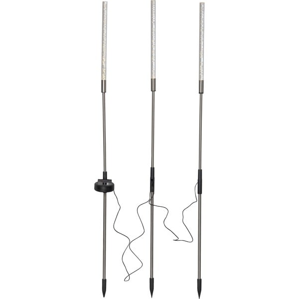 Set od 3 vanjska solarna LED svjetla ukrasa Star Trading Bubbly, visina 83 cm