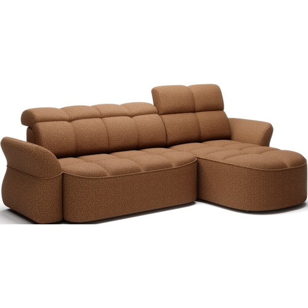 Žuta /smeđa baršunasti sklopiva/s prostorom za odlaganje kutna garnitura (s desnim kutom/s ležaljkom) Beneth – ELTAP-image-2