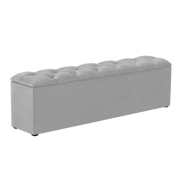 Sivi otoman uz krevet s prostorom za odlaganje Kooko Home Manna, 47 x 140 cm