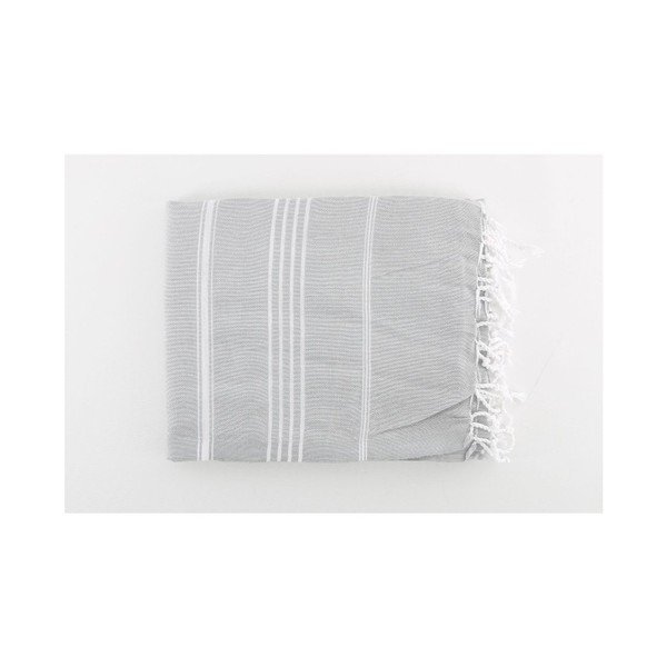 Svijetlo sivi pamučni ručnik Hammam Sultan, 100 x 180 cm-image-2