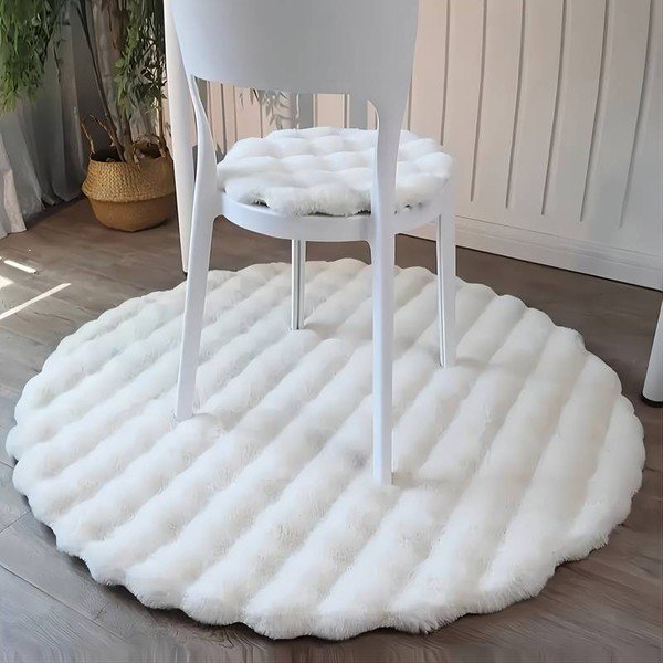 Bijeli perivi okrugli tepih ø 80 cm Bubble White – Mila Home-image-1