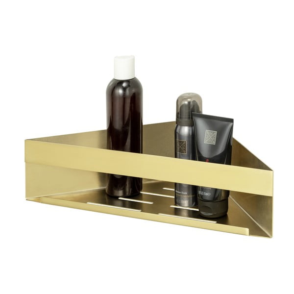 Kutna samodržeća kupaonska polica od nehrđajućeg čelika u zlatnoj boji Genova - Wenko-image-2