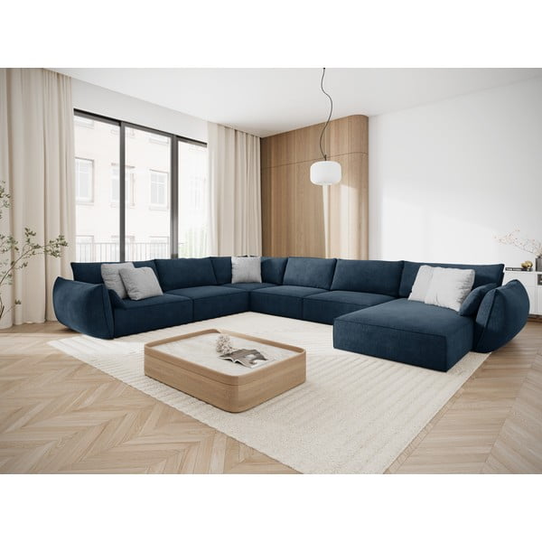 Tamnoplava kutna garnitura (lijevi kut) Vanda - Mazzini Sofas-image-1