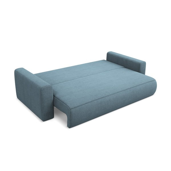 Svijetlo plava sklopiva/s prostorom za odlaganje sofa 238 cm Kapua – Makamii-image-4