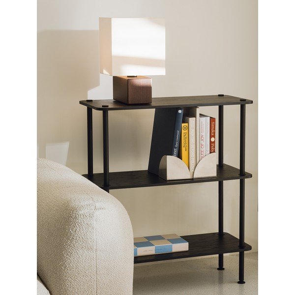 Crni regal u dekoru hrasta 80x90,5x35 cm Teidi – noo.ma-image-1