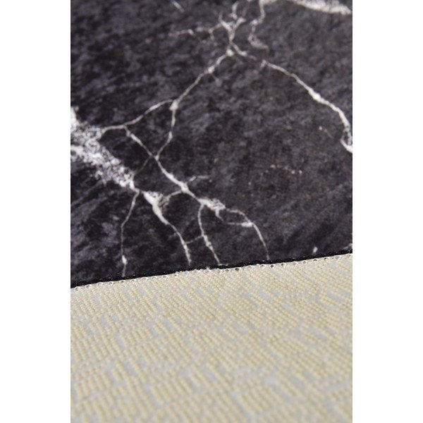 Crna kupaonska prostirka ø 100 cm Marble – Foutastic-image-2