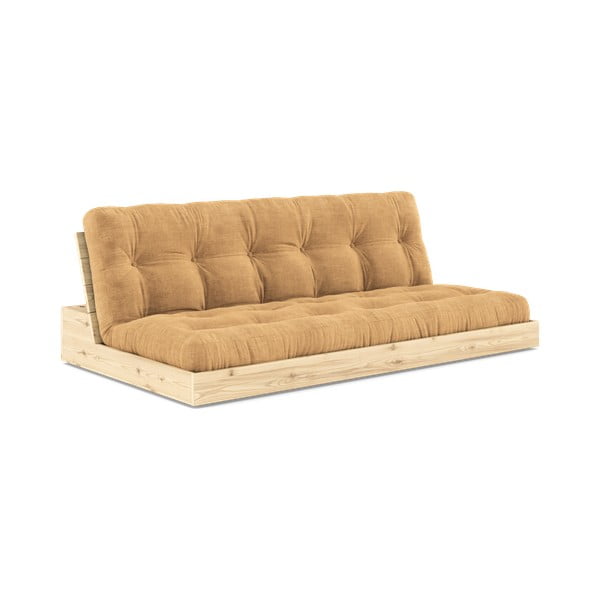 Senf žuta/svjetlo smeđa sklopiva sofa od samta 196 cm Base – Karup Design