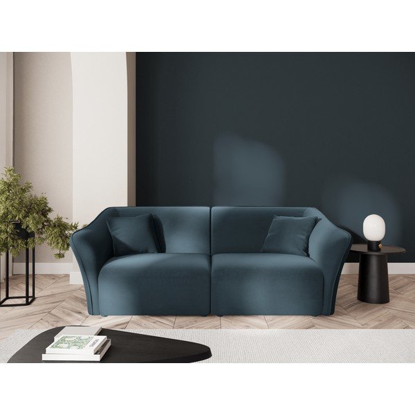 Plava baršunasta sofa 206 cm Tokyo – Cosmopolitan Design-image-1