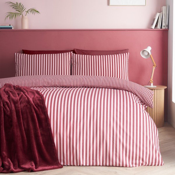 Bordo posteljina za krevet za jednu osobu 135x200 cm Epping Textured Stripe – Catherine Lansfield-image-3