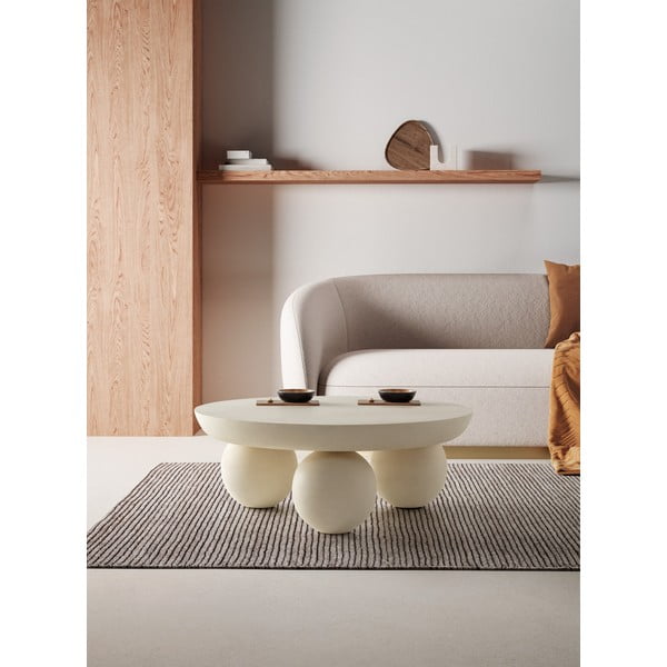 Bež okrugao stolić za kavu od masivnog manga ø 90 cm Ailen – MOME-image-1