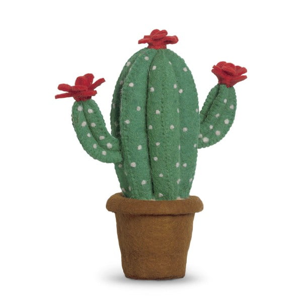 Zeleni ukras od filca Mr. Fox Cactus Flower, výška 32 cm