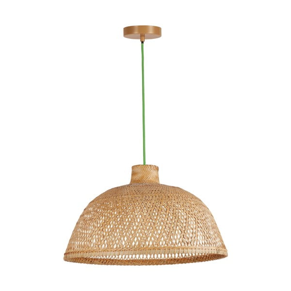 Zelena/u prirodnoj boji viseća svjetiljka s bambusovim sjenilom ø 52 cm – SULION
