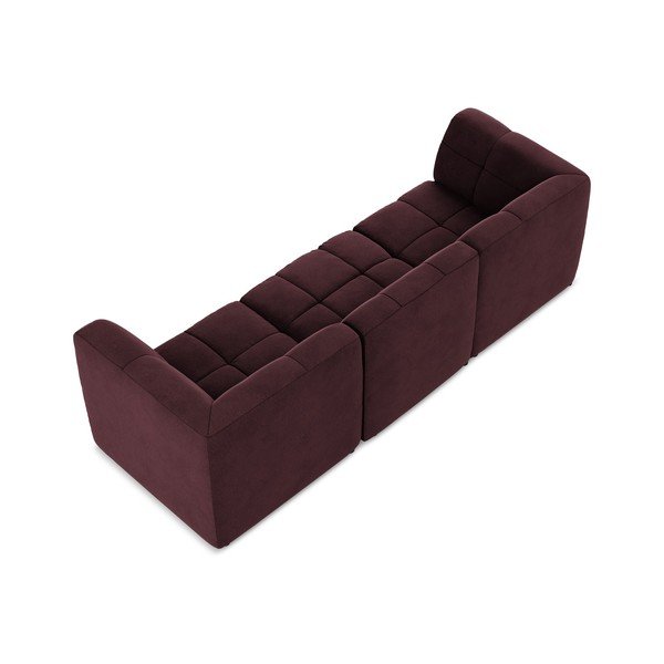 Bordo baršunasti sofa 255 cm Aloha – Makamii-image-4