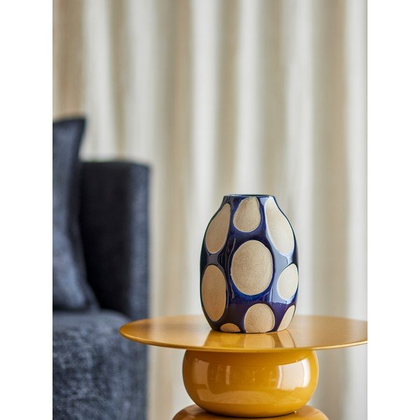 Tamno plava/krem vaza od kamenine (visina 20 cm) Bashir – Bloomingville-image-1