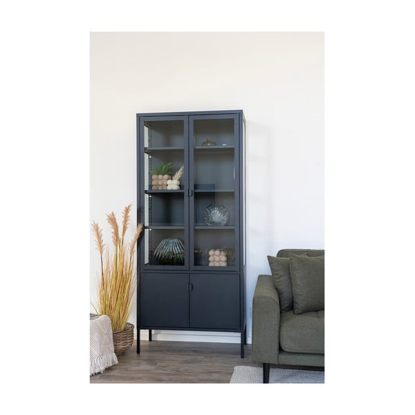 Crna metalna vitrina 80x180 cm Brisbane – House Nordic-image-4