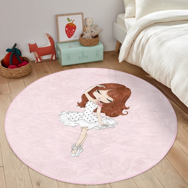 Ružičasti dječji tepih ø 80 cm Comfort – Mila Home-image-4