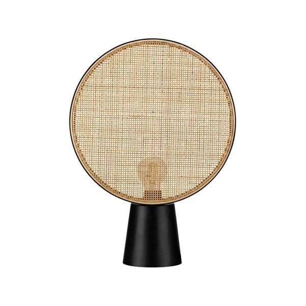 Mat crna/u prirodnoj boji metalna stolna lampa (visina 48,5 cm) Tierra – Nova Luce