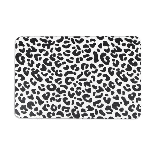 Crno-bijela kupaonska prostirka 39x60 cm Leopard - Artsy Doormats