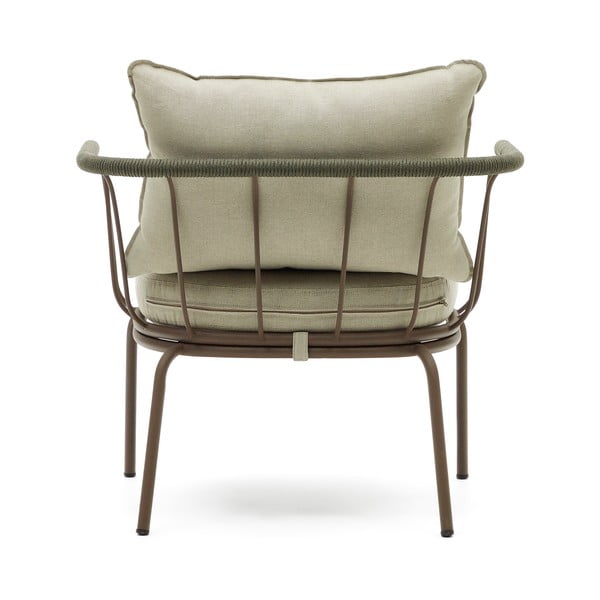 Svijetlo zelena metalna vrtna stolica Salguer - Kave Home-image-4