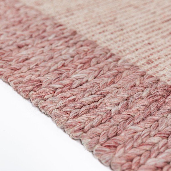 Svijetlo ružičasti ručno rađen tepih od mješavine vune 160x230 cm Rue – Flair Rugs-image-4