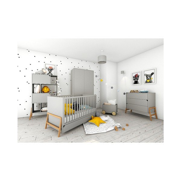 Siva biblioteka od hrastovog drveta BELLAMY Lotta-image-1