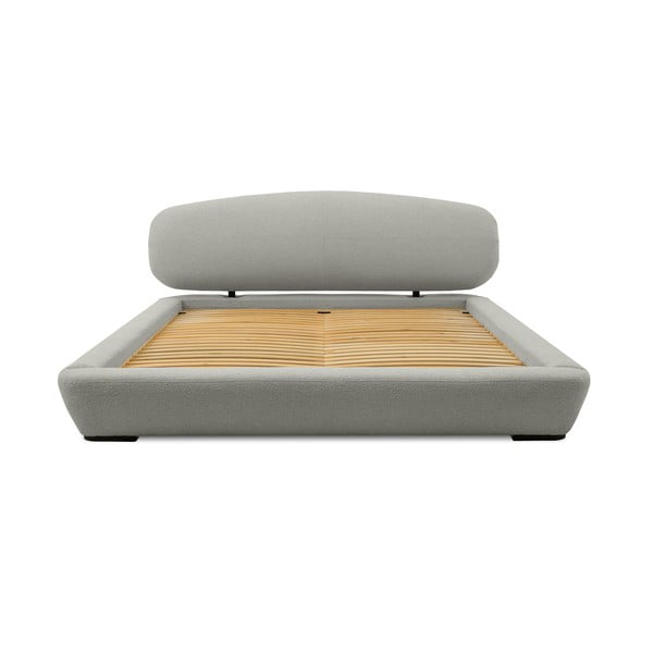 Svijetlo sivi tapecirani bračni krevet s podnicom 140x200 cm Odette – Scandic-image-3
