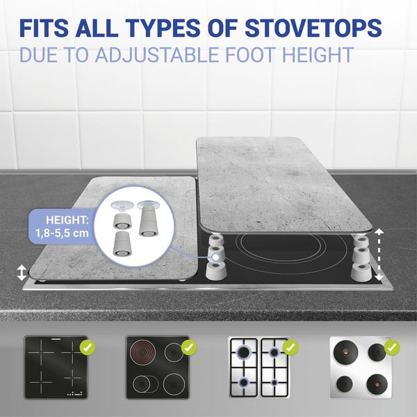 Set od 2 siva staklena poklopca za štednjak Wenko Universal-image-4