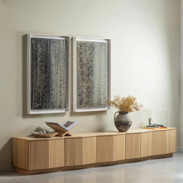 TV komoda od punog hrasta u prirodnoj boji 200x52x45 cm Zuma – WOOOD-image-1