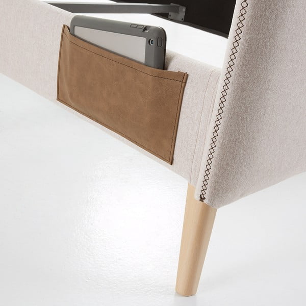 Bež bračni krevet Kave Home Lydia, 160 x 200 cm-image-1