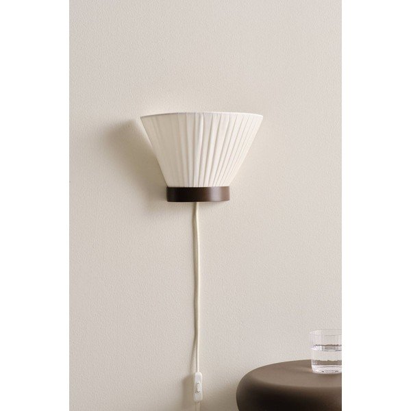 Bijela/smeđa tekstilna zidna lampa s utikačem Alvar – Jotex-image-2
