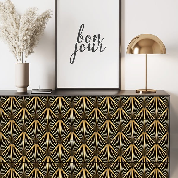 Dekorativna pozadina namještaj u crno-zlatnim ambijentalnom ambijentu Draka-image-4