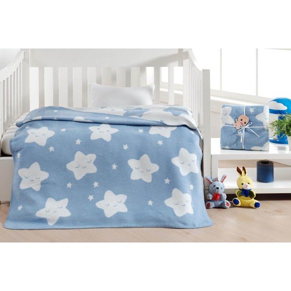 Svijetlo plava deka za bebe od flisa 100x120 cm Star – Mijolnir-image-1
