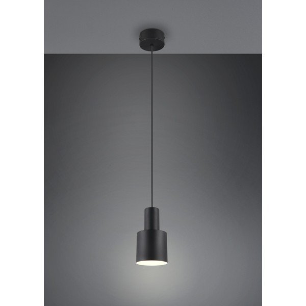 Crna viseća svjetiljka s metalnim sjenilom ø 12 cm Agudo – Trio-image-1