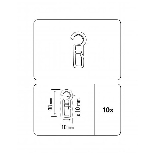 Kukice za zavjese u setu od 10 komada - Gardinia-image-1